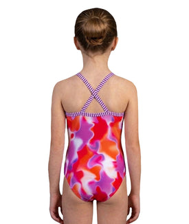 Dolfin Girls Uglies Criss-cross Back One Piece Swimsuit - Radiant