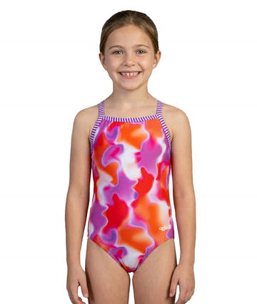 Dolfin Girls Uglies Criss-cross Back One Piece Swimsuit - Radiant