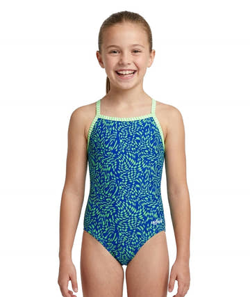Dolfin Girls Uglies Criss-cross Back One Piece Swimsuit - Trance