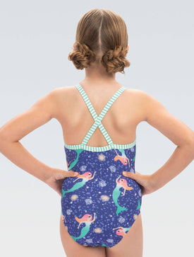 Dolfin Girls Uglies Mermaid Criss-Cross Back One Piece Suit  Dolfin Uglies Swimwear  Dolfin
