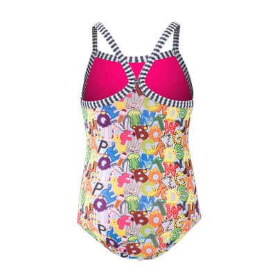 Dolfin Little Girls' Alphabet Soup One Piece Swimsuit  Girls One Piece  Dolfin