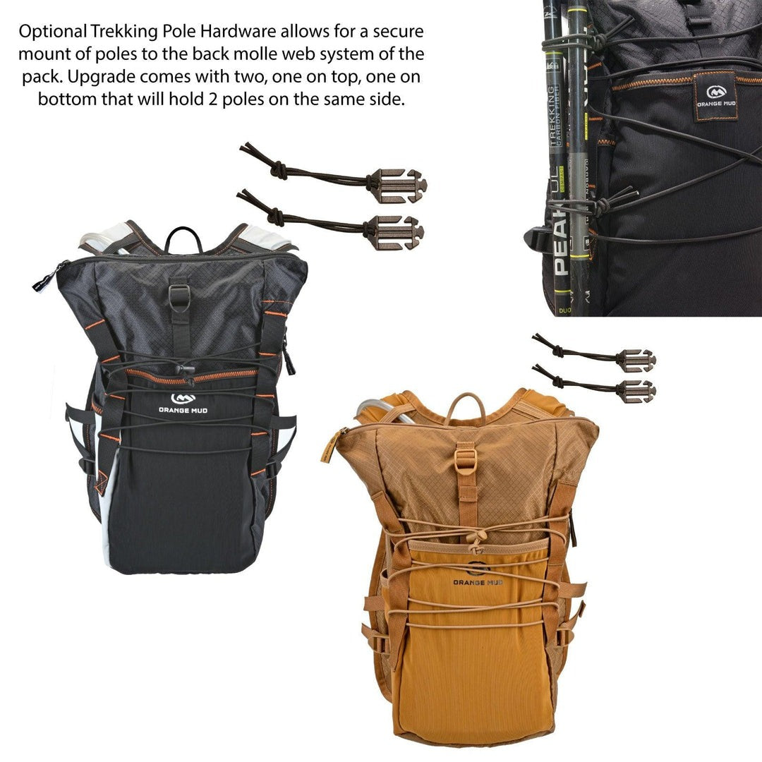 Orange Mud Adventure Pack, 12L 3.0 with Trekking Pole Upgrade  Hydration Vest  Orange Mud
