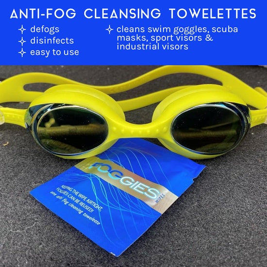 FOGGIES Anti-Fog Cleansing Wipes Swim Goggles 6 pack