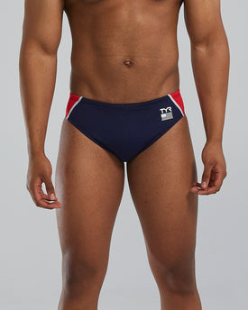 TYR Men's Durafast Elite USA Swim Brief  Swimming Briefs for Men  Tyr