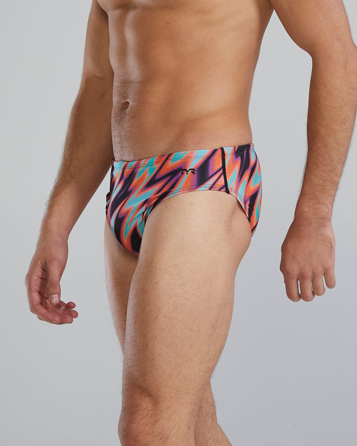 TYR Men's Disarray Durafast Elite Brief Swimsuit  Swimming Briefs for Men  Tyr