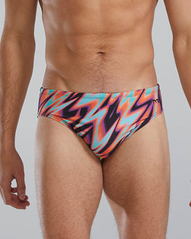 TYR Men's Disarray Durafast Elite Brief Swimsuit  Swimming Briefs for Men  Tyr