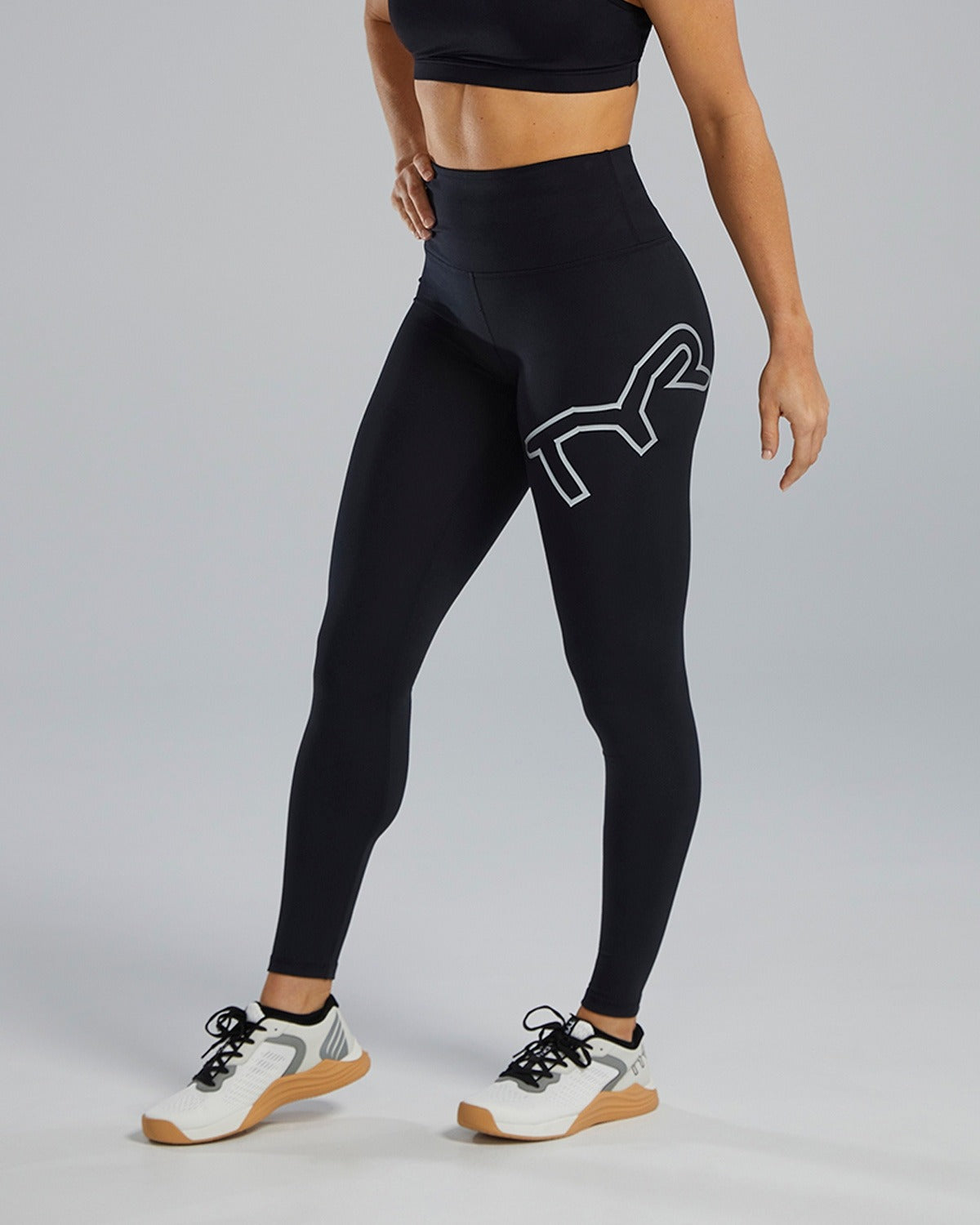 Tyr Base Kinetic Women's High-Rise 28 Logo Leggings - Solid  Tights  Tyr