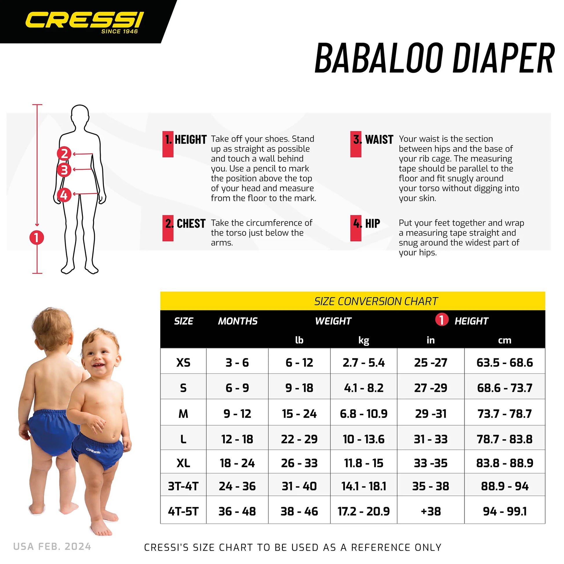 Cressi Babaloo Reusable Diaper Kid Rash Guards  Swim Diapers  Cressi