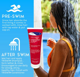 Limited Edition TRISWIM Chlorine Removal Shampoo 8.5oz | lychee & mango  Swimmers' Shampoos and Conditioners  SBR Sports