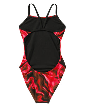 TYR Durafast Elite Girl's Cutoutfit One Piece Swimsuit - Waveform  Girls One Piece  Tyr
