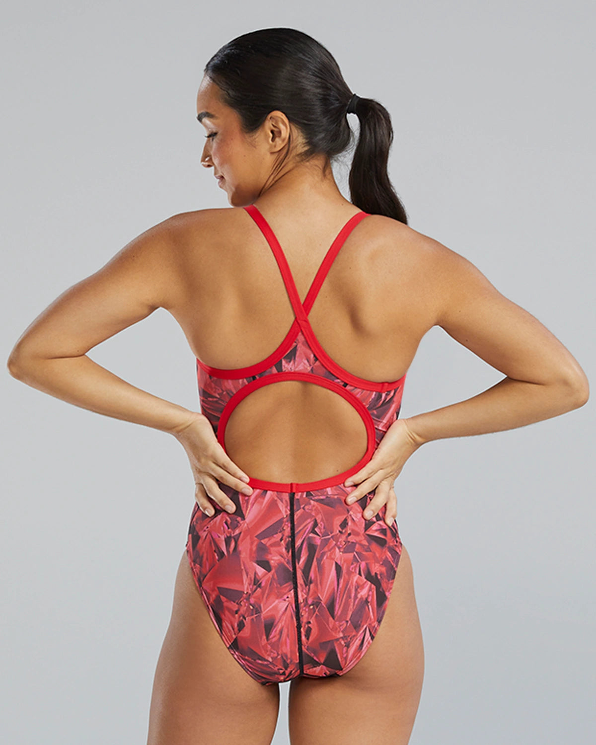 TYR Women’s Crystalized Durafast Elite Diamondfit One Piece Swimsuit  Swim Team Prints  Tyr