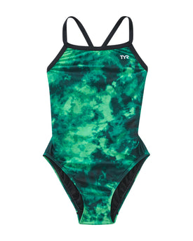 TYR Girls Diamondfit- Durafast Lite - Miasma One Piece Swimsuit  Girls One Piece  Tyr
