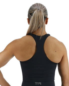 Tyr Base Kinetic Women's Cropped High Neck Tank - Solid  Activewear  Tyr