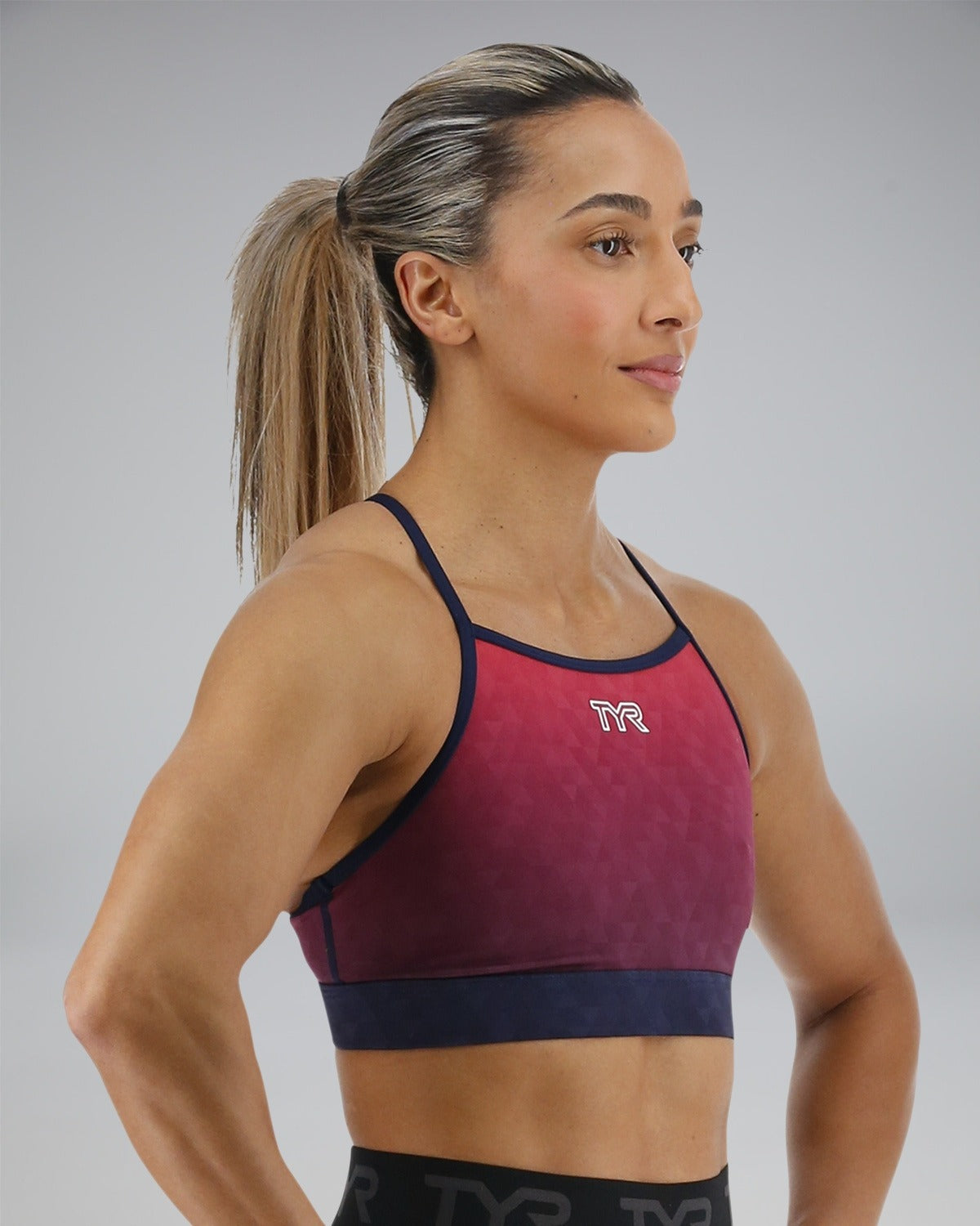 Tyr Base Kinetic Women's High Neck Sports Bra - Ember  Activewear  Tyr