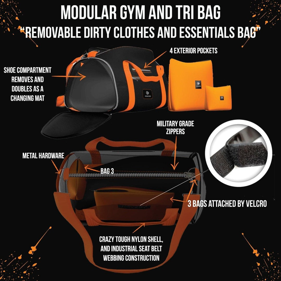 Orange Mud Modular GYM Bag with Shoe Compartment, 55L  Gym Bag  Orange Mud