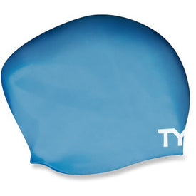 TYR Long Hair Swim Cap WRINKLE-FREE Junior  Long Hair Swim Caps  Tyr