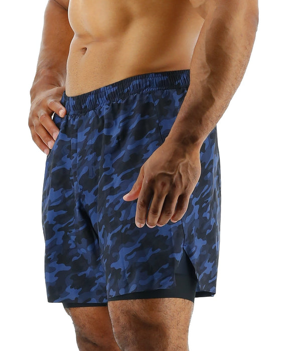 TYR HYDROSPHERE MEN'S LINED 6 MOMENTUM SHORTS - MIDNIGHT CAMO
