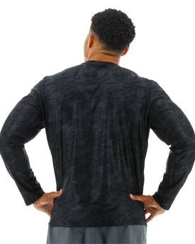 Tyr Men's Blackout Airtec Longsleeve Tee  Long Sleeve Rash Guard  Tyr