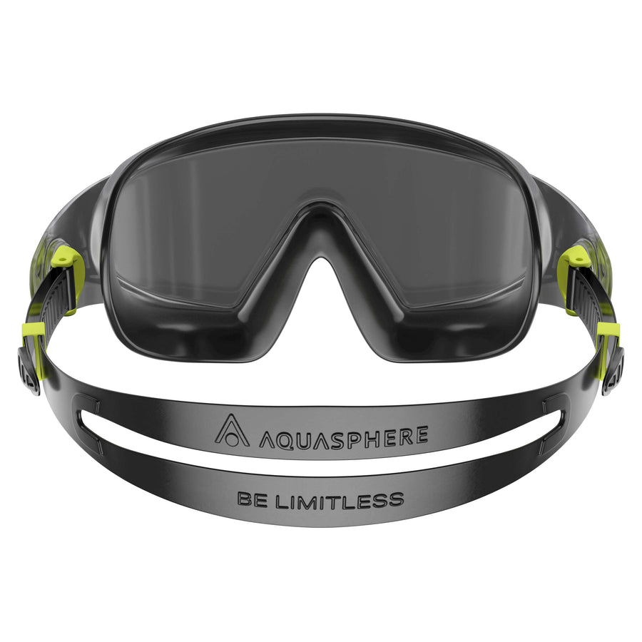 AQUASPHERE Defy Ultra Zwemmasker – Volwassenen, Uniseks, Zwart, Eenheidsmaat, Randloos Ontwerp, UV-bescherming, QuickFit Gesp