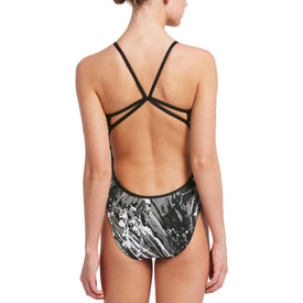 Nike Women's One Piece Swimsuit SPLASH Cut-Out  One Piece Swimsuits  Nike