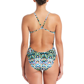 Nike Women's Digi Arrow Cut Out One Piece Swimsuit  Competition Swimsuits  Nike