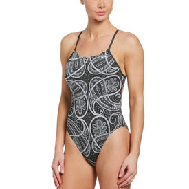 NIKE Bandana Lace Up Tieback One Piece Swimsuit  Competition Swimsuits  Nike