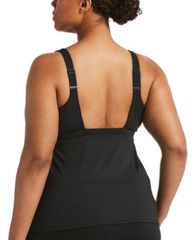 Nike Plus Size Essentials Scoop Neck Tankini Top  Plus Size Tankini Top  Nike