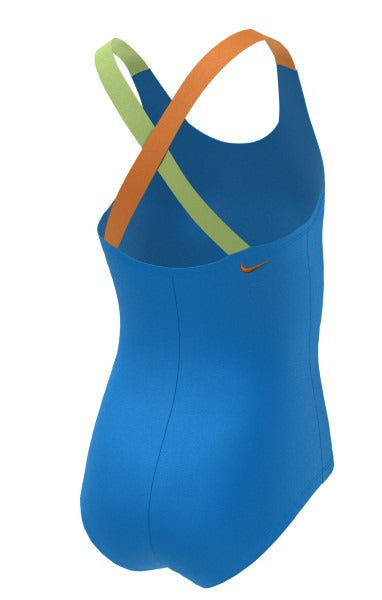 Nike Girls' Reflect Logo Nike Reflect Logo Crossback One Piece Swimsuit  Girls One Piece  Nike