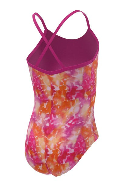 Nike Girls' Rainbow Cloud Dye Nike Rainbow Cloud Dye Crossback One Piece Swimsuit  Girls One Piece  Nike