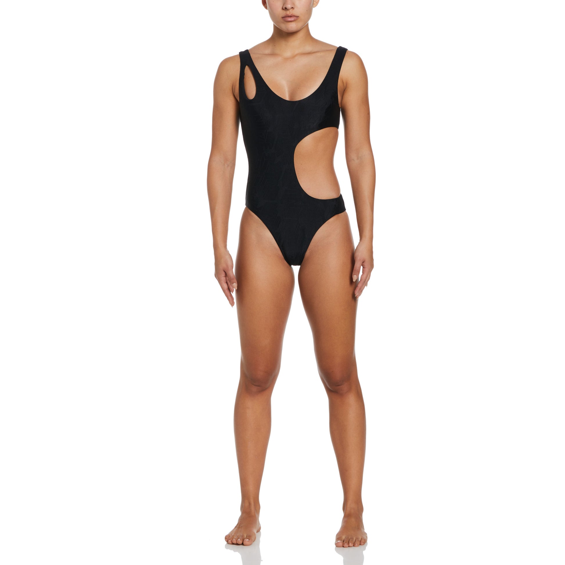 Nike Women Block Texture Cutout One Piece  Competition Swimsuits  Nike