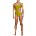 Nike Women Block Texture Cutout One Piece  Competition Swimsuits  Nike