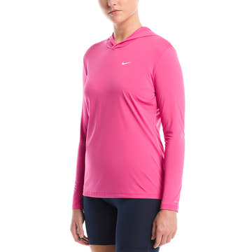 Nike Women's Essential Long Sleeve Hooded Hydroguard Womens  Hooded Rash Guard  Nike