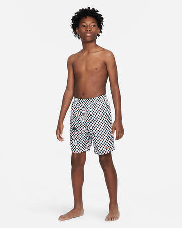 Nike Boys Smiles Check Lap 7in Volley Short  Boardshorts  Nike