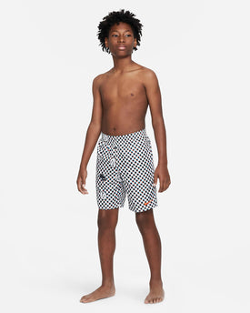 Nike Boys Smiles Check Lap 7in Volley Short  Boardshorts  Nike