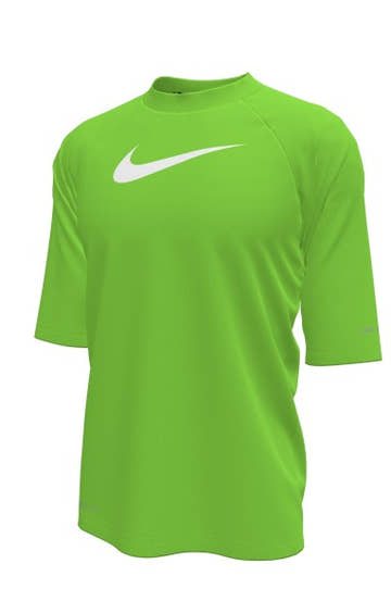 Nike Boys Solid Short Sleeve Hydroguard – UV Protection Swim Shirt