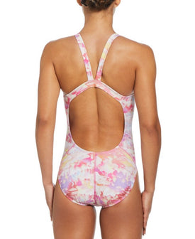 Nike Women's Hydrastrong Multi Print Fastback One Piece Swimsuit  One Piece Swimsuits  Nike