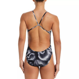 Nike Hydrastrong Digi Haze Cut Out One Piece  Swim Team Prints  Nike