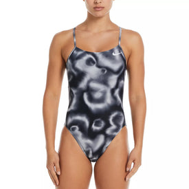 Nike Hydrastrong Digi Haze Cut Out One Piece  Swim Team Prints  Nike