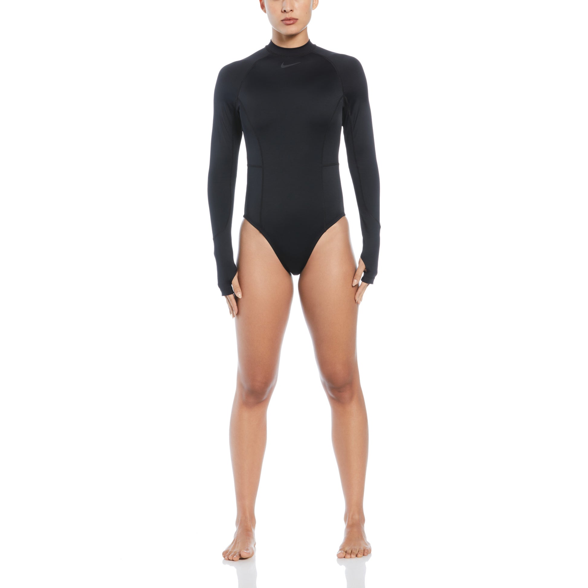Nike Women Hydralock Fusion Long Sleeve One Piece  One Piece Swimsuits  Nike