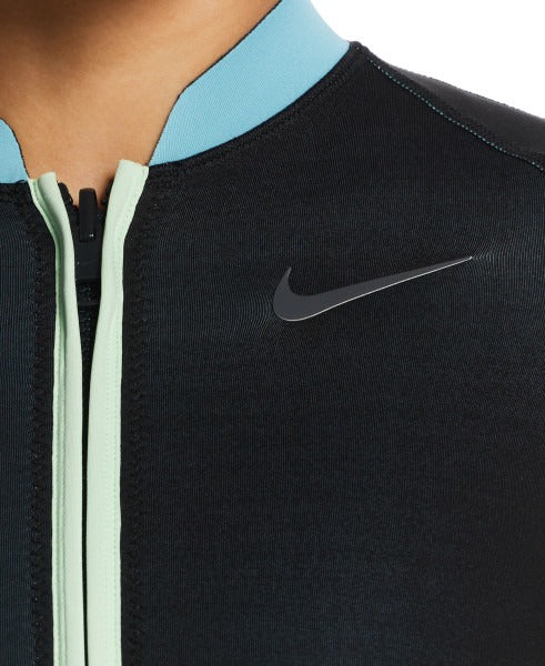 Nike Women's Fusion Wild Water Reversible Long Sleeve Zip Shirt  Long Sleeve Rash Guard  Nike