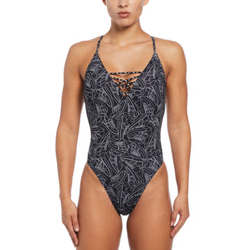 Nike Women's Sneakerkini 2.0 Crossback One Piece Swimsuit  One Piece Swimsuits  Nike