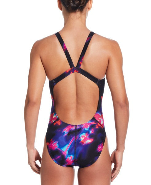 Nike Women's Hydrastrong Multi Print Fastback One Piece Swimsuit  One Piece Swimsuits  Nike