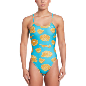 Nike Women's HydraStrong Multi Print Cutout One Piece Swimsuit