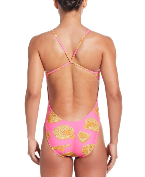 Nike Women's HydraStrong Multi Print Cutout One Piece Swimsuit Extended Colors  One Piece Swimsuits  Nike