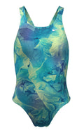 Nike Girls' Hydrastrong Multi Print Fastback One Piece Swimsuit    Nike