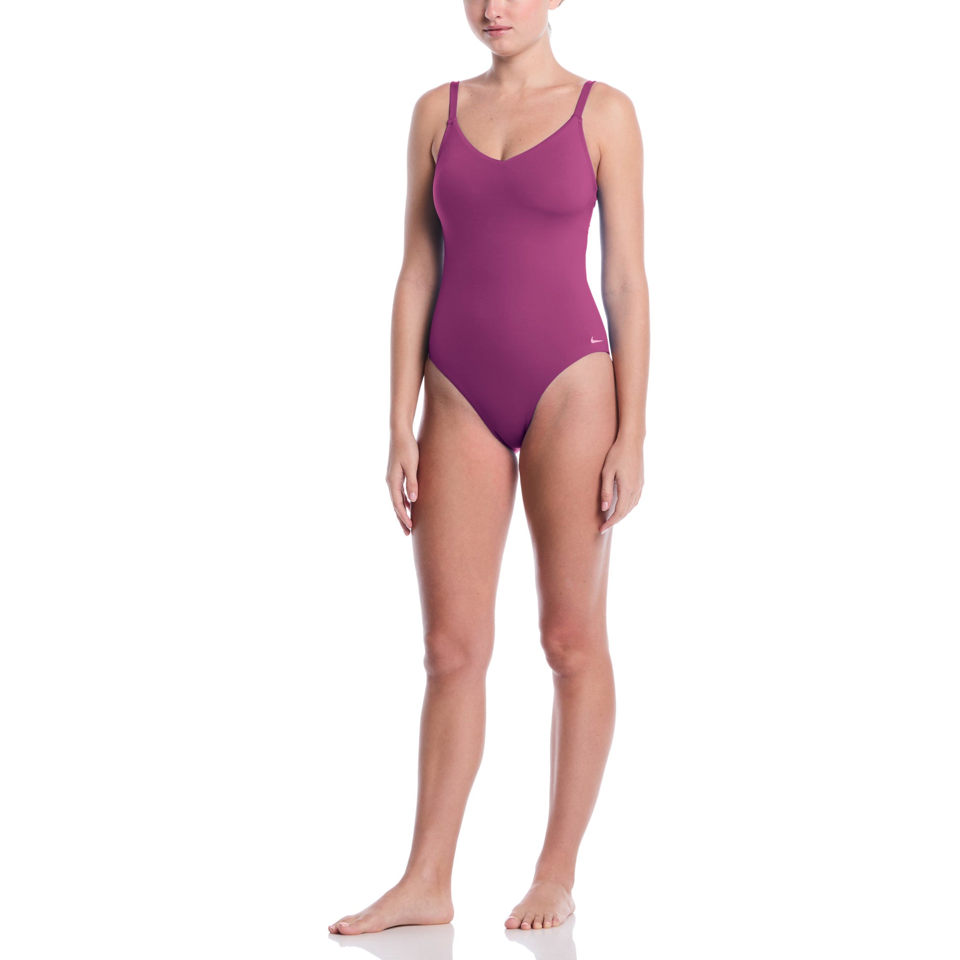 Nike Swim Effortless Essential Women's V-Neck One Piece Swimsuit  One Piece Swimsuits  Nike