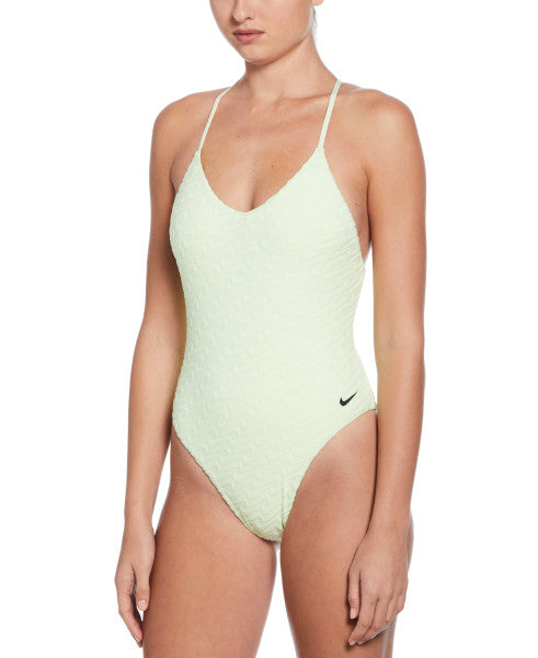 Nike Women's Swoosh Link Terry Nike Texture Y-Back One Piece Swimsuit  One Piece Swimsuits  Nike