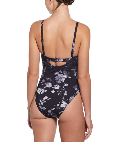 Nike Women's Floral V-Neck One Piece Swimsuit  One Piece Swimsuits  Nike