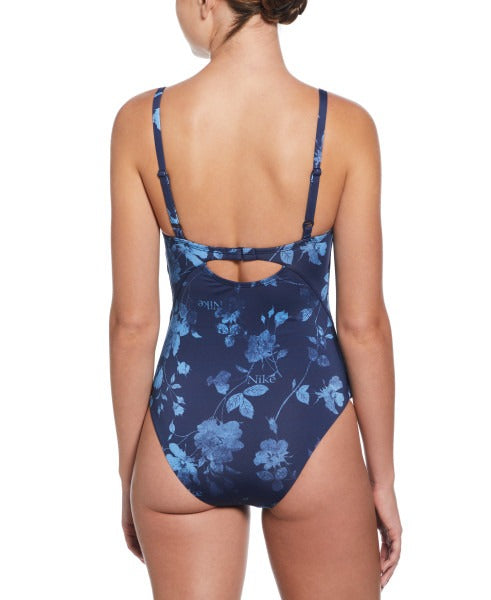 Nike Women's Floral V-Neck One Piece Swimsuit  One Piece Swimsuits  Nike
