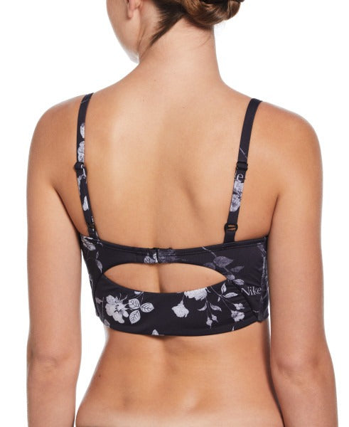 Nike Women's Floral V-Neck Midkini Top  Bikini Top  Nike